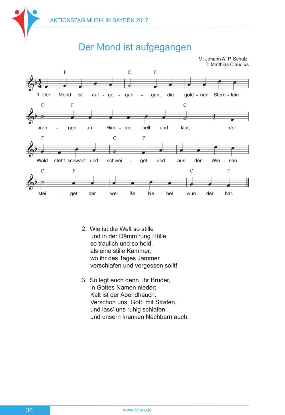 Liedtext Der Mond Ist Aufgegangen - Liedtexte